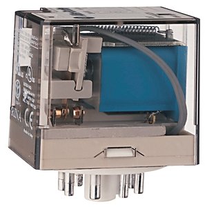700-HA General Purpose Tube Base Relay, 10 Amp Contact, 3PDT, 230V AC, Push-To-Test & Manual Override function, Bulk Package (Qty. of 10)