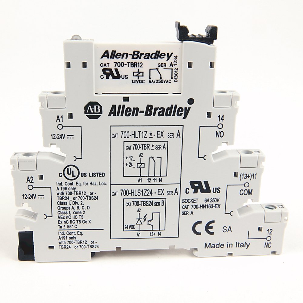 700-HL Electromechanical Relay Output, SPDT (1 C/O), w/ Screw Terminals, 24V DC, Touch Safe Terminal Construction, Pkg. Qty. of 10