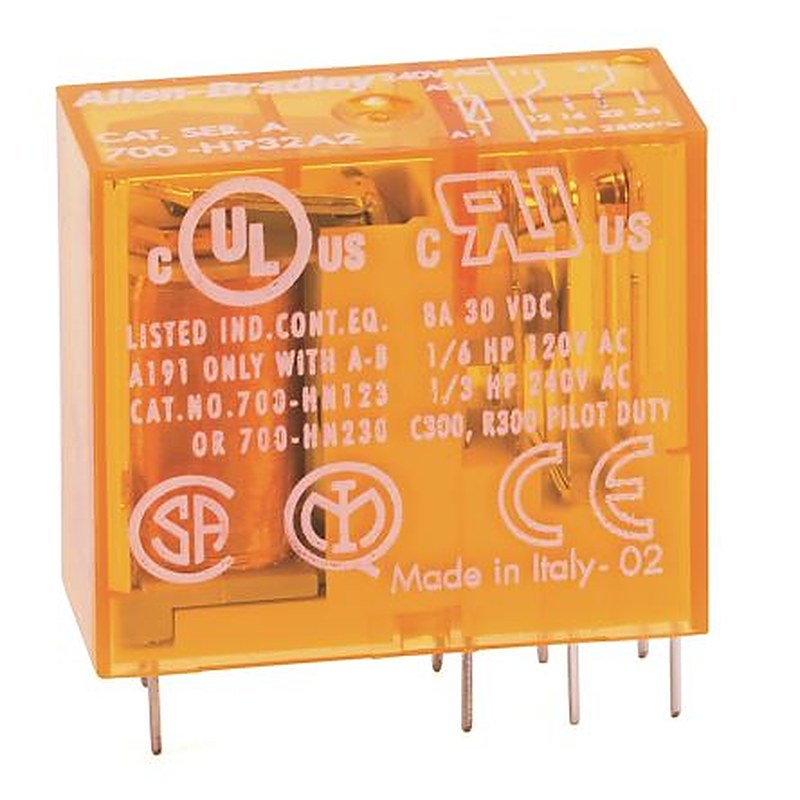 Allen Bradley Power Relay, 24V dc Coil, 8A Switching Current, DPDT