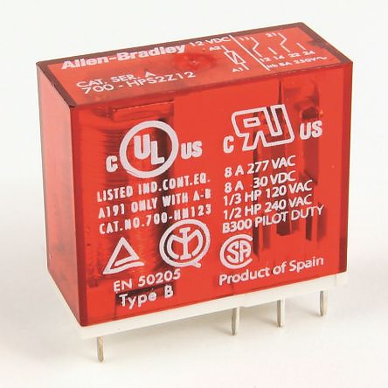Allen Bradley Power Relay, 12V dc Coil, 8A Switching Current, DPDT
