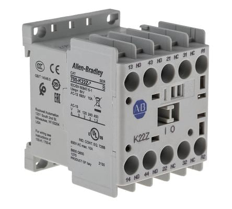 Allen Bradley 700K Contactor, 24V dc Coil, 4-Pole, 10 A 24V dc, 2 NO/2 NC, 690V ac