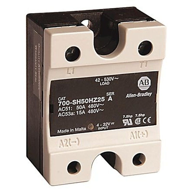 Allen Bradley 700-SH Series Solid State Relay, 50 A Load, Panel, DIN Rail Mount, 480 V ac/dc Load, 32V ac/dc Control