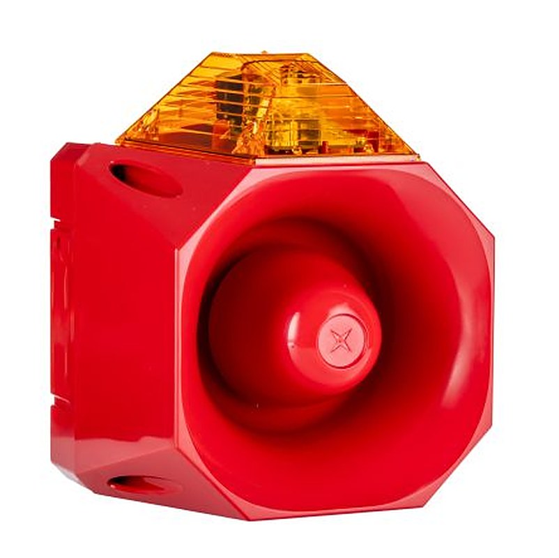 Eaton Asserta Series Amber Sounder-Beacon Combination, IP66 30V dc Wall 122 dB @ 1m