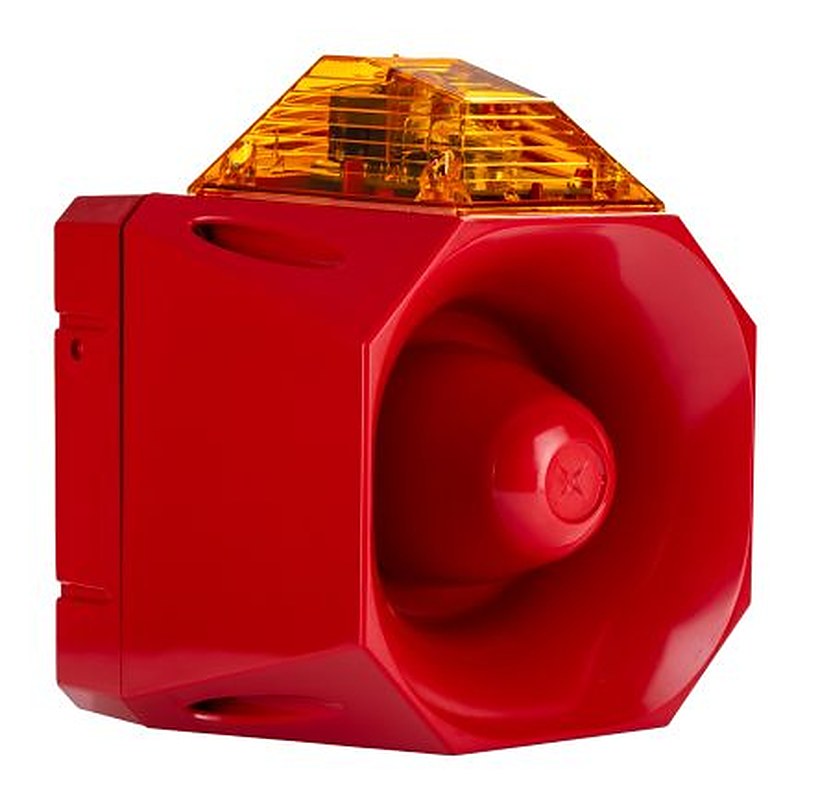 Eaton Asserta Maxi Series Amber Sounder-Beacon Combination, IP66 30V dc Wall 122 dB @ 1m