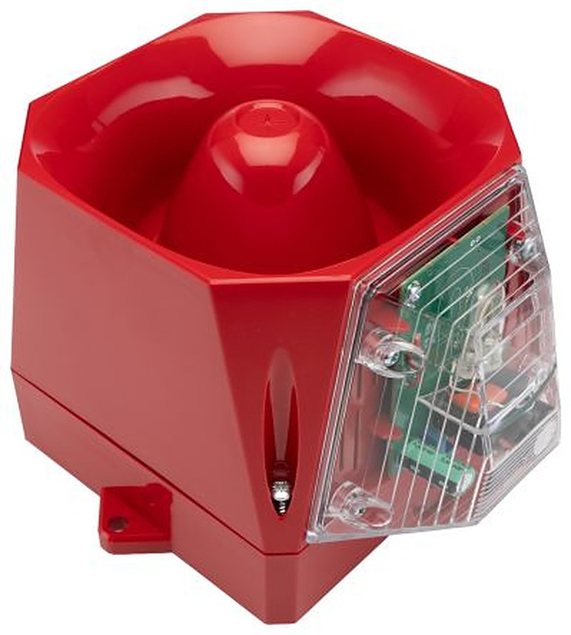 Eaton Clear Sounder-Beacon Combination, IP66 115V dc Wall 108 dB @ 1m