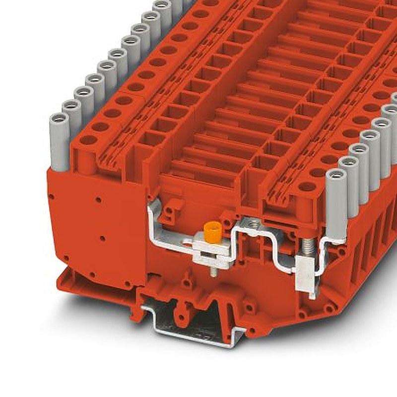 Phoenix Contact 706058 URTK/SP RD Series Test Disconnect Terminal Block Red, 6mm², 1-Level, Screw