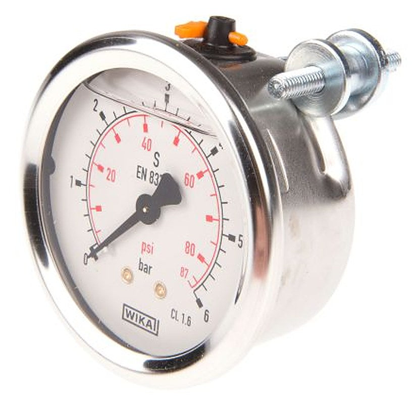 WIKA G 1/4 Male Thread Pressure Gauge, 6 bar, RSCAL