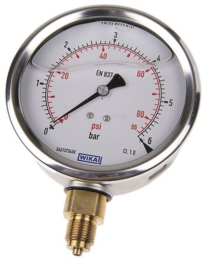 WIKA G 3/8 Male Pressure Gauge, 6 bar