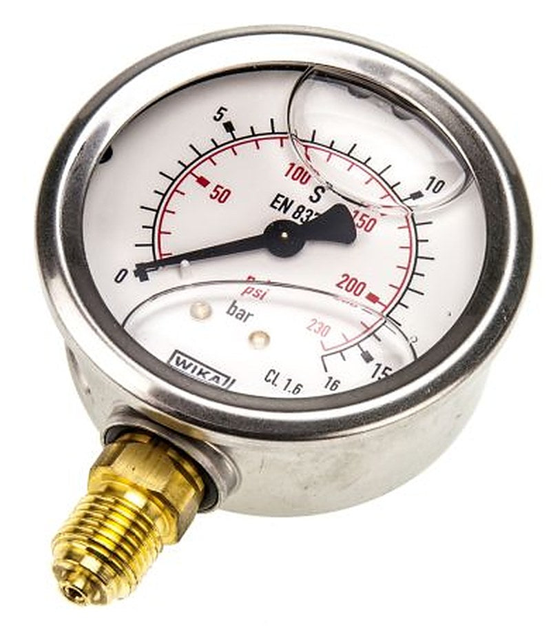WIKA G 1/4 Male Pressure Gauge, 16 bar