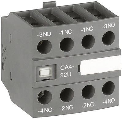 Auxilary Contacts For use with AF Contactors Contact blocks are front or side mounting with screw type connecting terminals Standards UL 508, CSA C22.2 N14