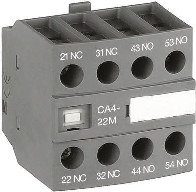Auxilary Contacts For use with AF Contactors Contact blocks are front or side mounting with screw type connecting terminals Standards UL 508, CSA C22.2 N14