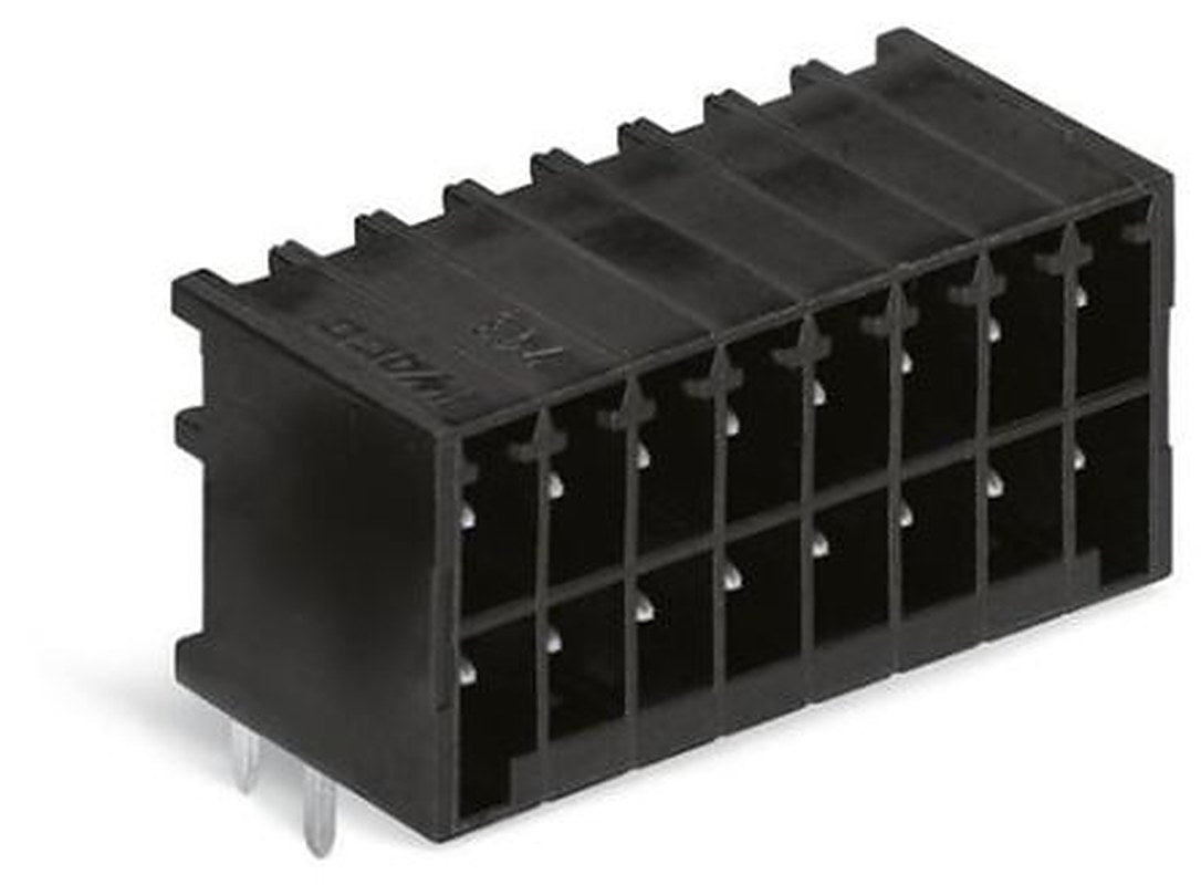 WAGO 713 Series Angled Through Hole Header, 16 Contact(s), 3.5 mm Pitch, 2 Row, Shrouded