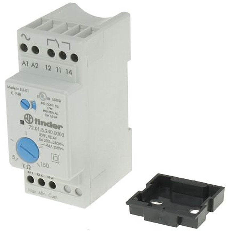 Finder Monitoring Relay, 1 Phase, SPDT, DIN Rail, 24V ac 24 V dc