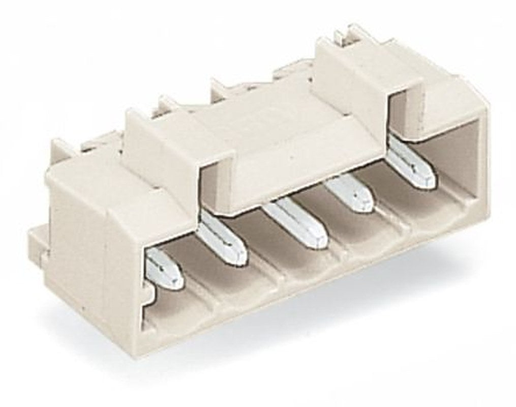 WAGO 721 Series Angled Through Hole Header, 5 Contact(s), 5 mm Pitch, 1 Row, Shrouded