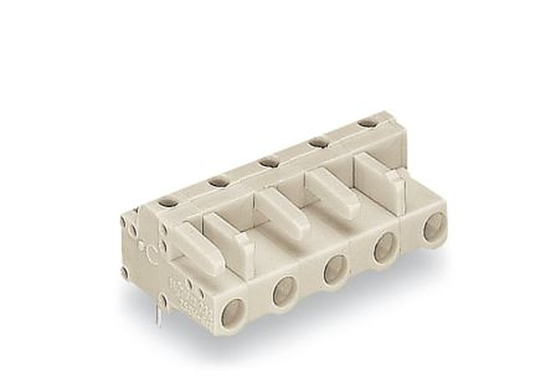 WAGO 722 Series Angled PCB PCB Header, 5-Contact, 1 Row, 7.5 mm Pitch Solder