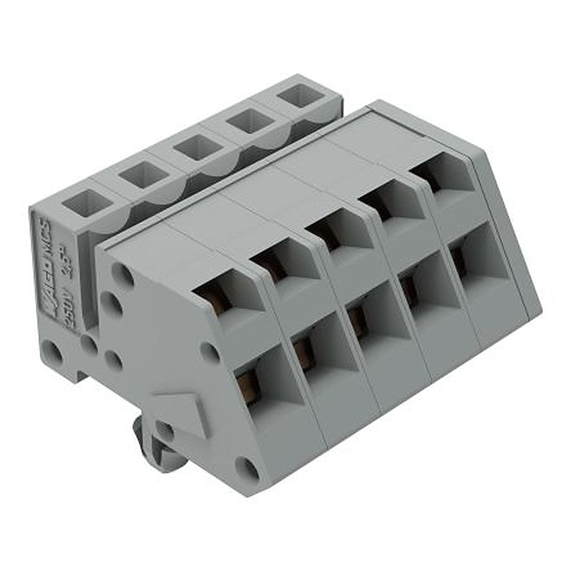 WAGO 731 Series Flange Connector Female Cage Clamp, 5-Pole, 12A, 5-Way