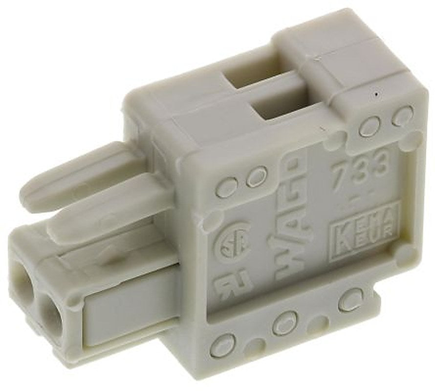 WAGO 733 Series Pluggable Terminal Block, 2-Contact, 2.5 mm Pitch, 1 Row, 733-102