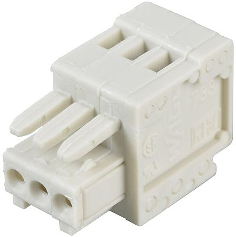WAGO 733 Series Pluggable Terminal Block, 3-Contact, 2.5 mm Pitch, 1 Row, 733-103