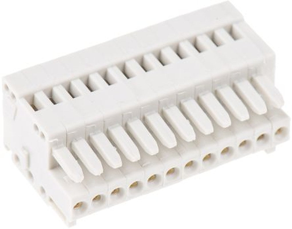 WAGO 733 Series Pluggable Terminal Block, 12-Contact, 2.5 mm Pitch, 1 Row, 733-112