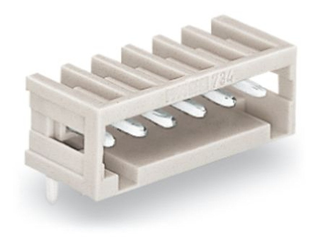 WAGO 733 Series Angled Through Hole Header, 7 Contact(s), 2.5 mm Pitch, 1 Row, Shrouded