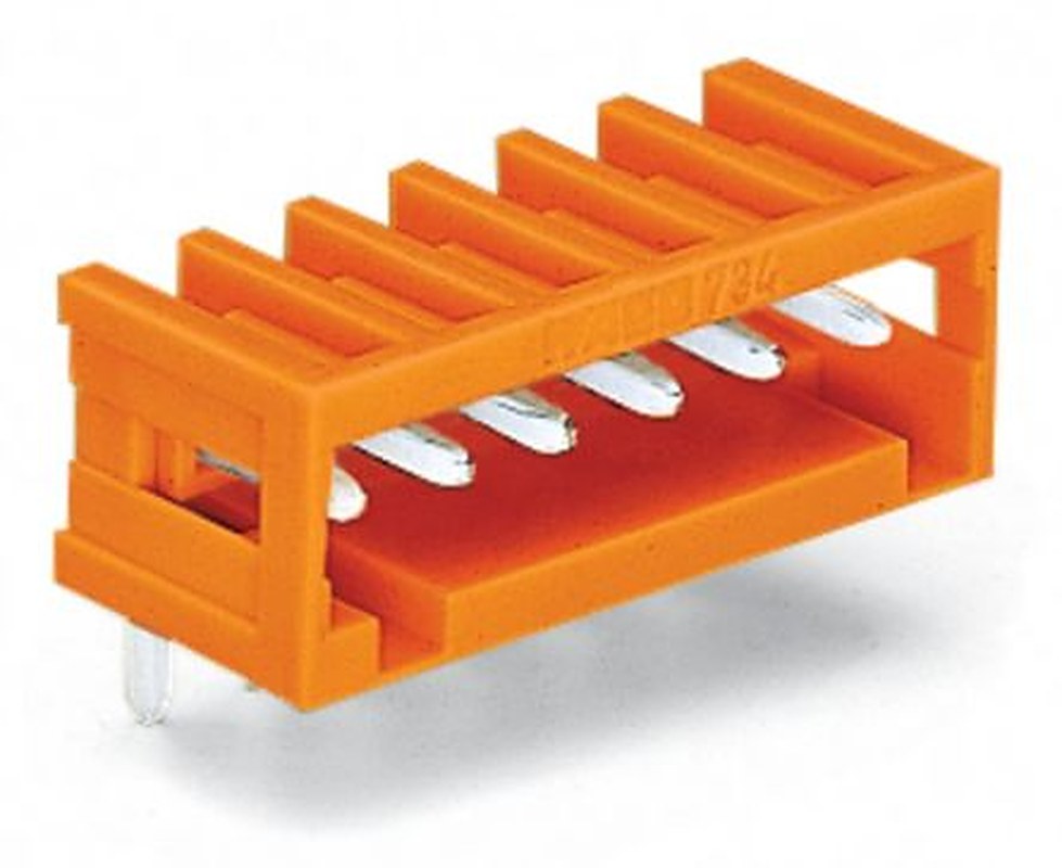 WAGO 734 Series Angled Through Hole Header, 2 Contact(s), 3.5 mm Pitch, 1 Row, Shrouded