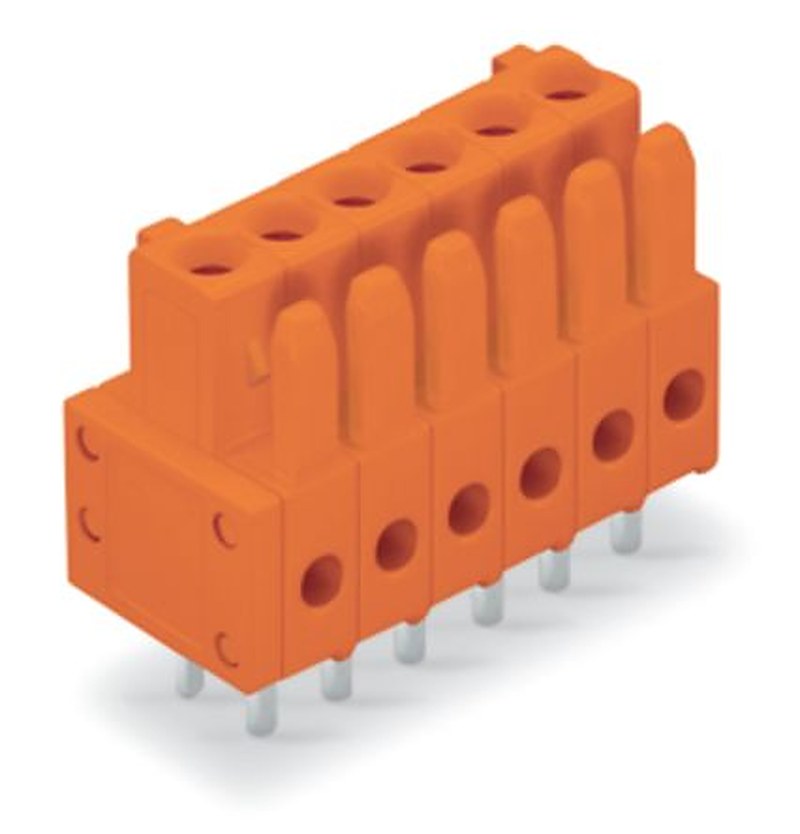 WAGO 734 Series Straight PCB PCB Header, 5-Contact, 1 Row, 3.81 mm Pitch Solder
