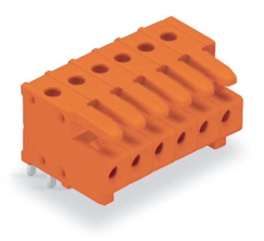WAGO 734 Series Angled PCB PCB Header, 10-Contact, 1 Row, 3.81 mm Pitch Solder