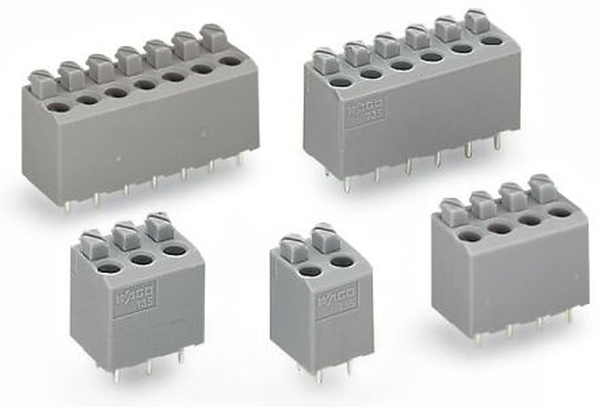 WAGO 735 Series PCB Terminal Block, 2-Contact, 5 mm Pitch, 1 Row, 735-302-1