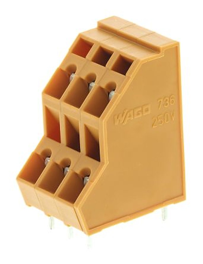 WAGO 736 Series PCB Terminal Block, 6-Contact, 5.08 mm Pitch, 2 Row, 736-303