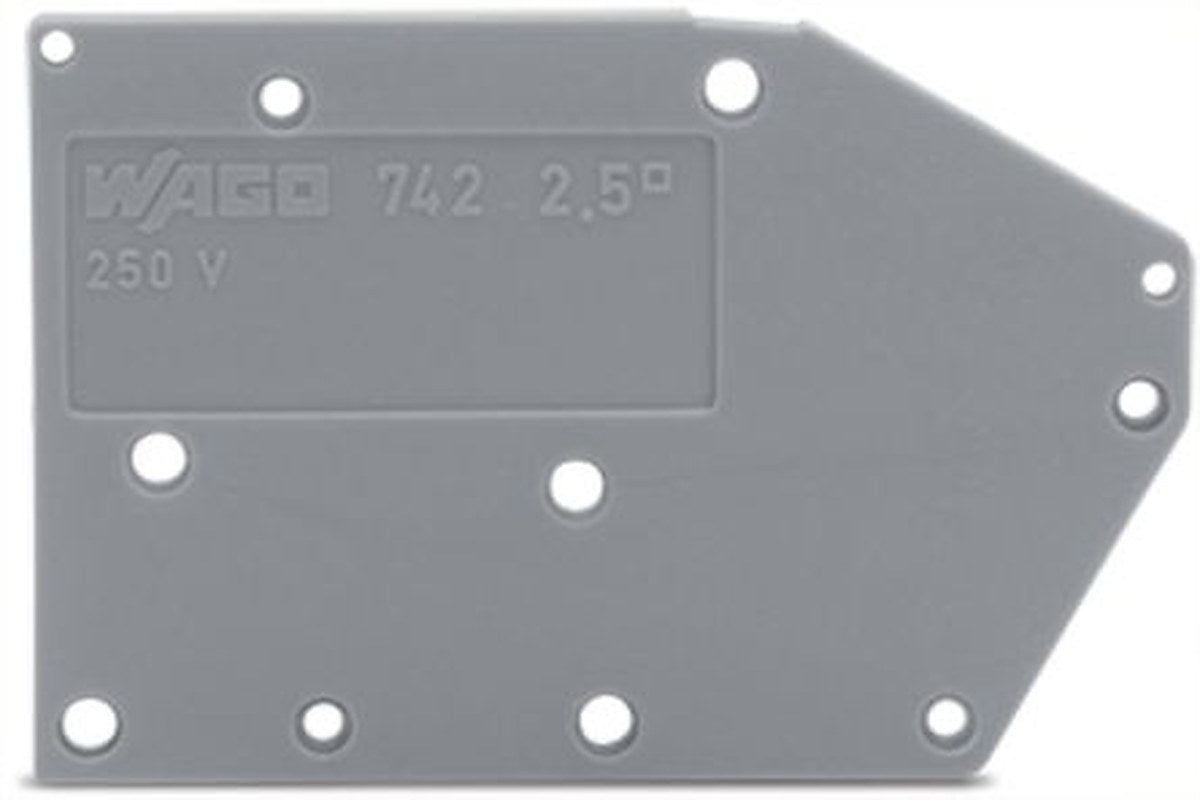 WAGO 742 Series End Plate for Use with Rail Mount Terminal Blocks