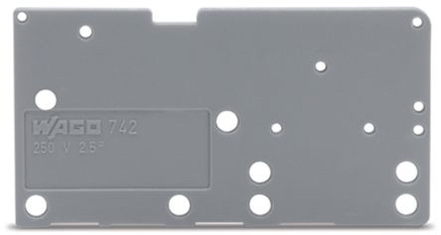 WAGO 742 Series End Plate for Use with Rail Mount Terminal Blocks