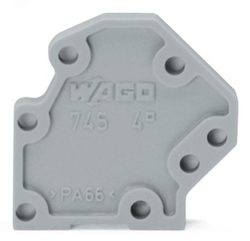 WAGO 745 Series End Plate for Use with Rail Mount Terminal Blocks