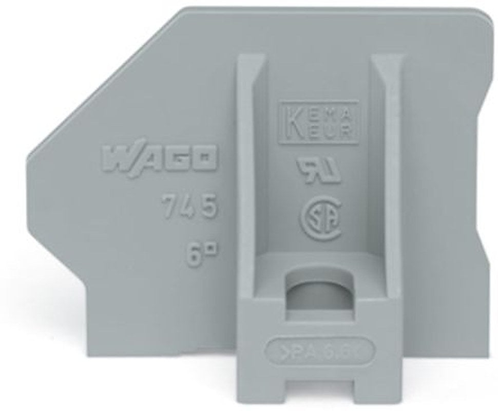 WAGO 745 Series End Plate for Use with Rail Mount Terminal Blocks