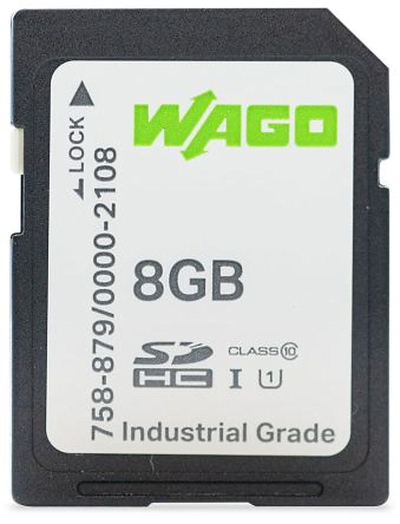 WAGO 8 GB Industrial Grade SD SD Card, 45 Mb/s Write, 50 Mb/s Read
