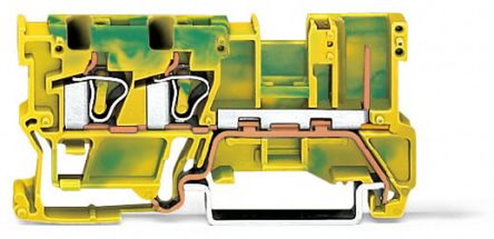WAGO 769-257 769 Series Carrier Terminal Block Green, Yellow, 4mm², 1-Level, Cage Clamp, CSA