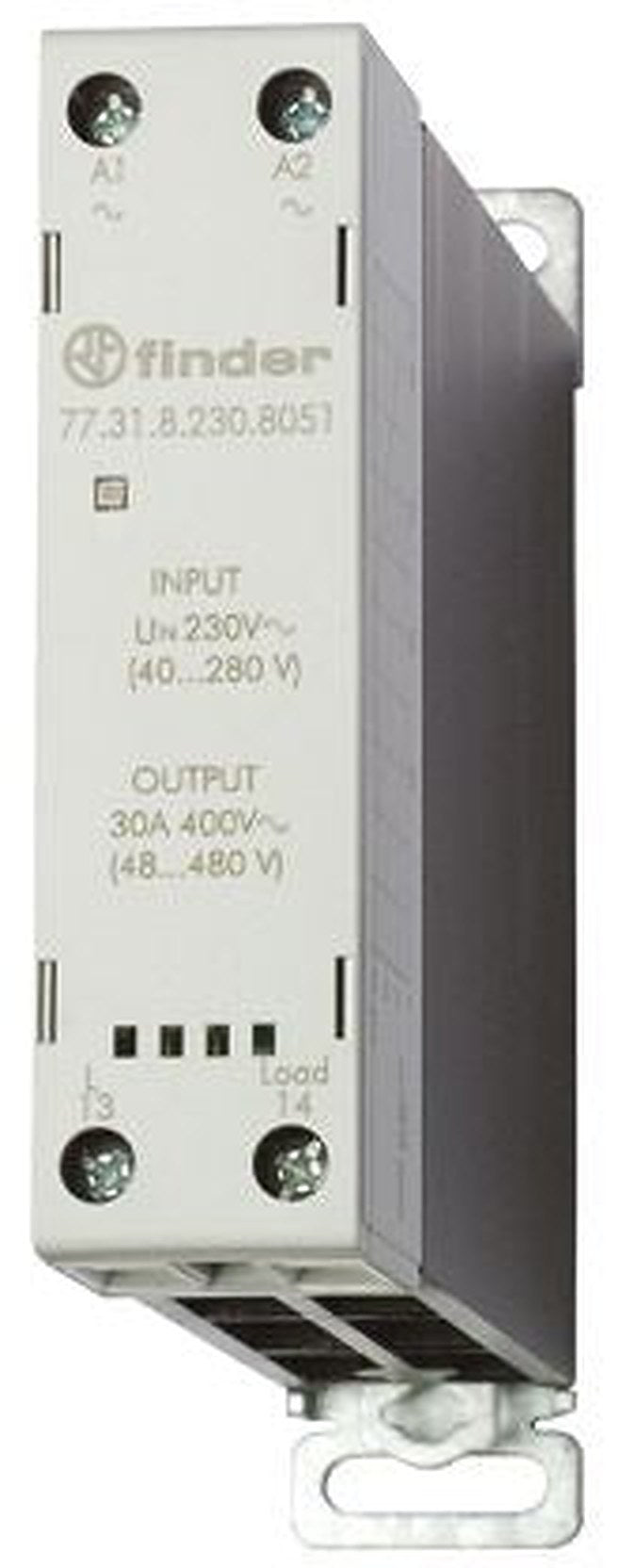 Finder 77 Series Solid State Relay, 30 A Load, DIN Rail Mount, 480 V ac Load, 24V dc Control