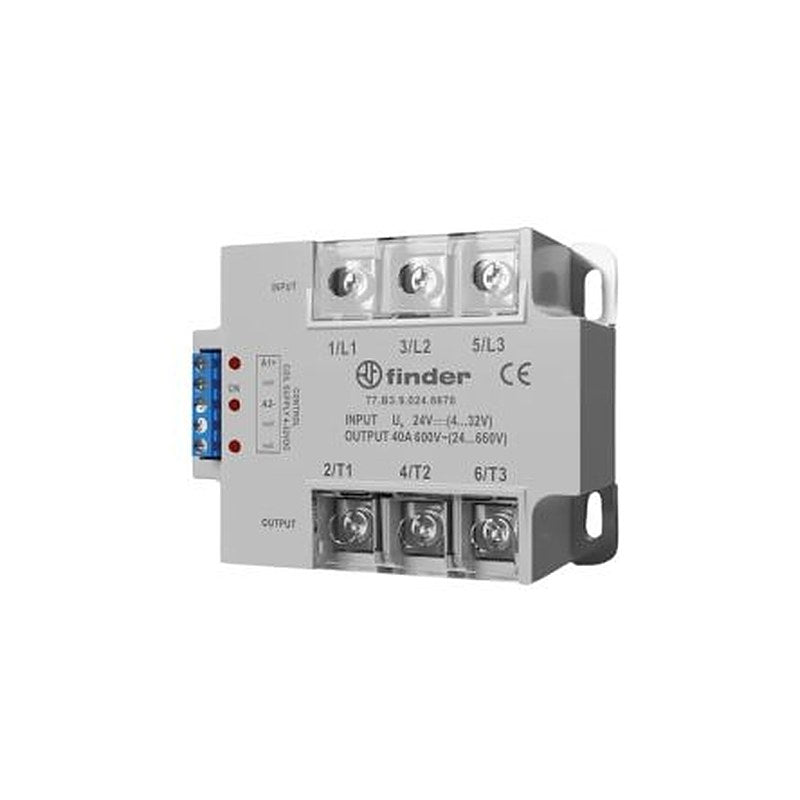 Finder 77 Series Industrial Mount Solid State Relays, 25 A Load, Rail Mount, 600 V ac/dc Load, 230V ac/dc Control