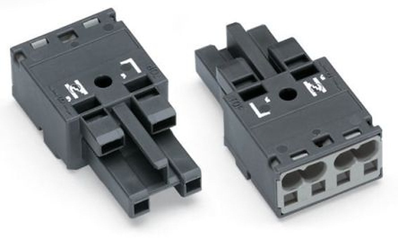 WAGO 770 Series Cable Socket Female Cage Clamp, 2-Pole, 25A, 2-Way, IP20