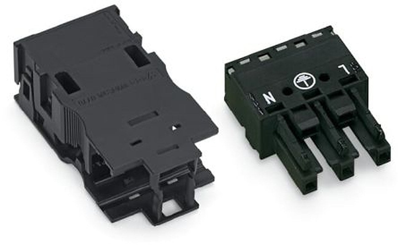WAGO 770 Series Cable Socket Female Cage Clamp, 3-Pole, 25A, 3-Way, IP20