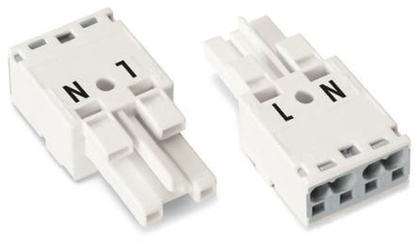 WAGO 770 Series Cable Socket Female Cage Clamp, 2-Pole, 25A, 2-Way, IP20