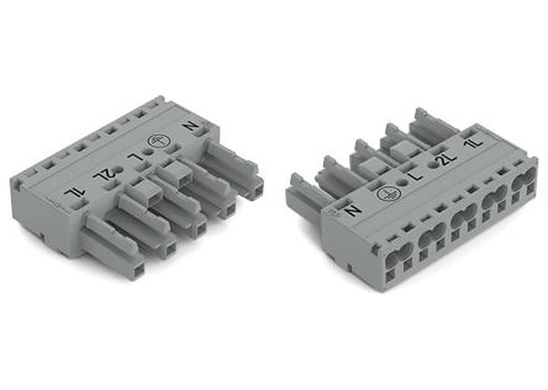 WAGO 770 Series Cable Socket Female Cage Clamp, 5-Pole, 25A, 5-Way, IP20
