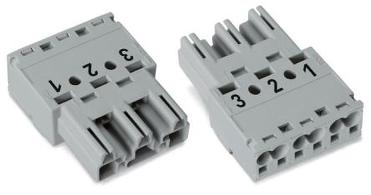 WAGO 770 Series Cable Plug Male Cage Clamp, 3-Pole, 25A, 2-Way, IP20