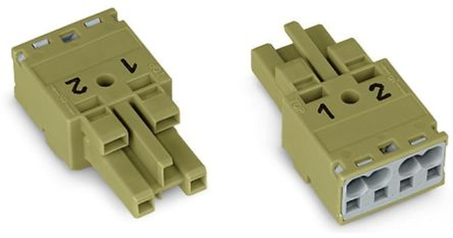 WAGO 770 Series Cable Socket Female Cage Clamp, 2-Pole, 25A, 2-Way, IP20