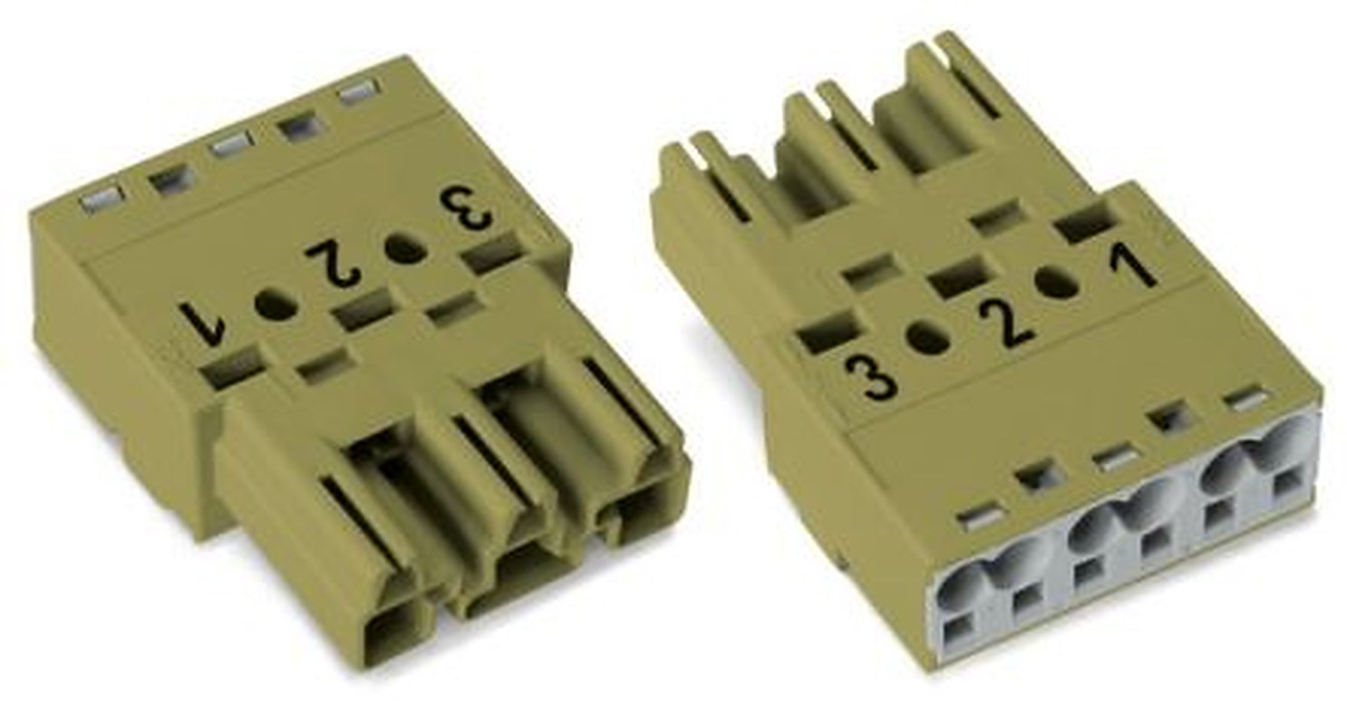 WAGO 770 Series Cable Plug Male Cage Clamp, 3-Pole, 25A, 2-Way, IP20