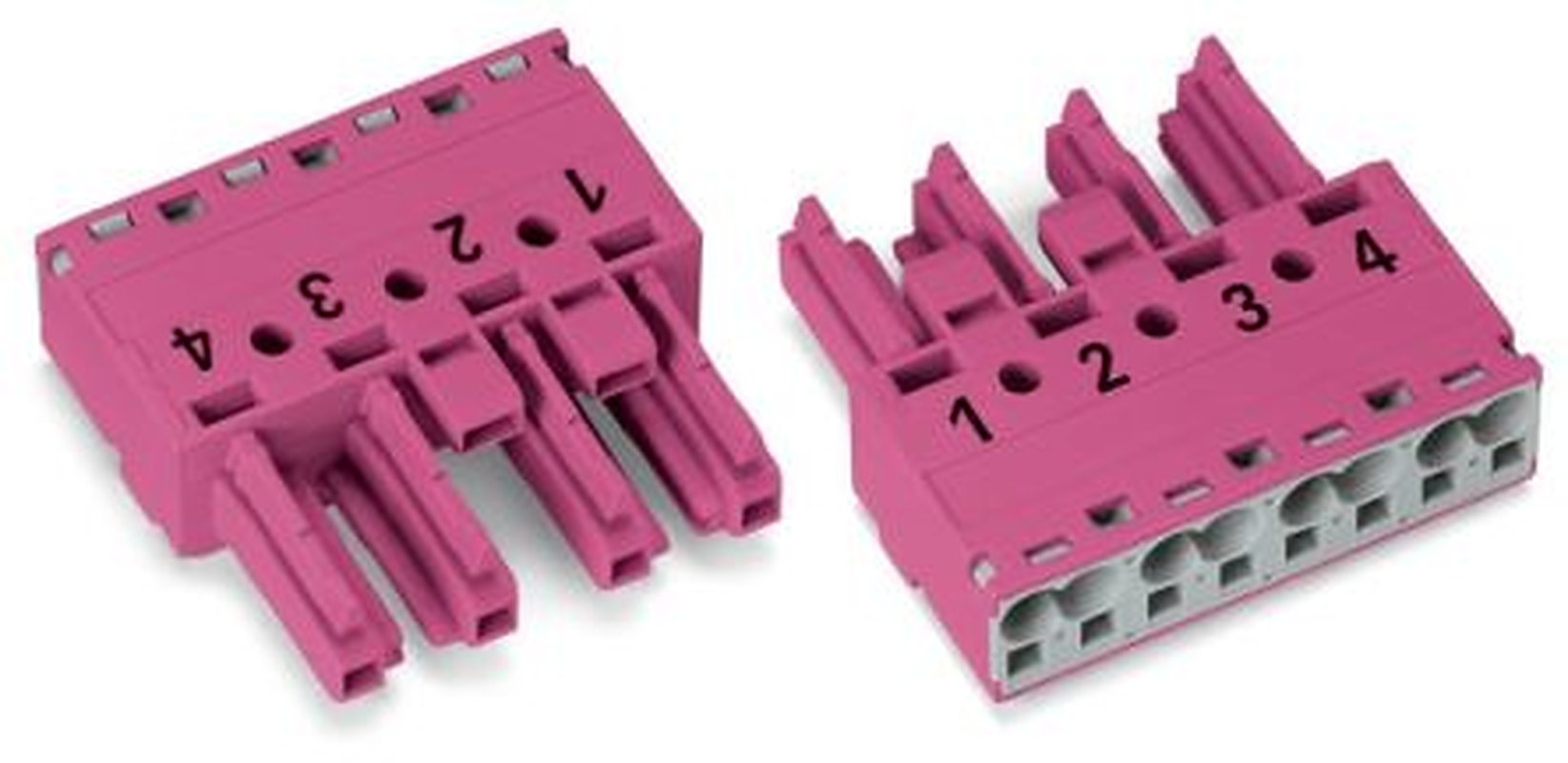 WAGO 770 Series Cable Socket Female Cage Clamp, 4-Pole, 2-Way, IP20