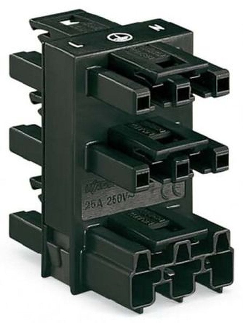 WAGO 770 Series Flush Lighting Connector Female Push-in, 3-Pole, 25A, 5-Way, IP20