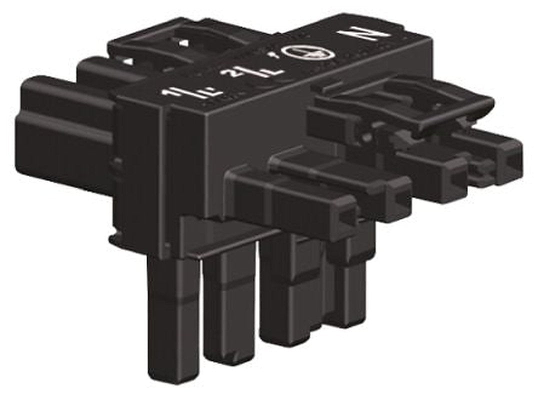 WAGO 770 Series Snap-in Distribution Block Male/Female, 4-Pole, 25A, 4-Way