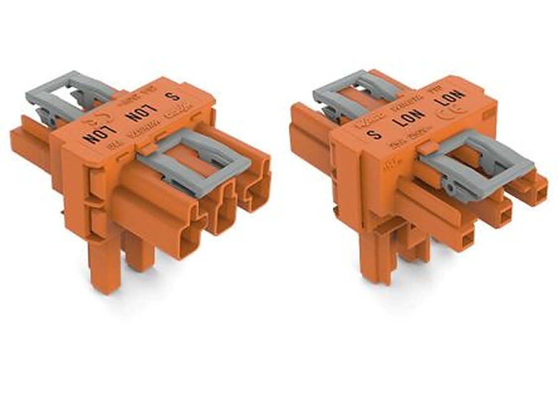 WAGO 770 Series Cable Distribution Connector Cage Clamp, 3-Pole, 25A, 3-Way, IP20