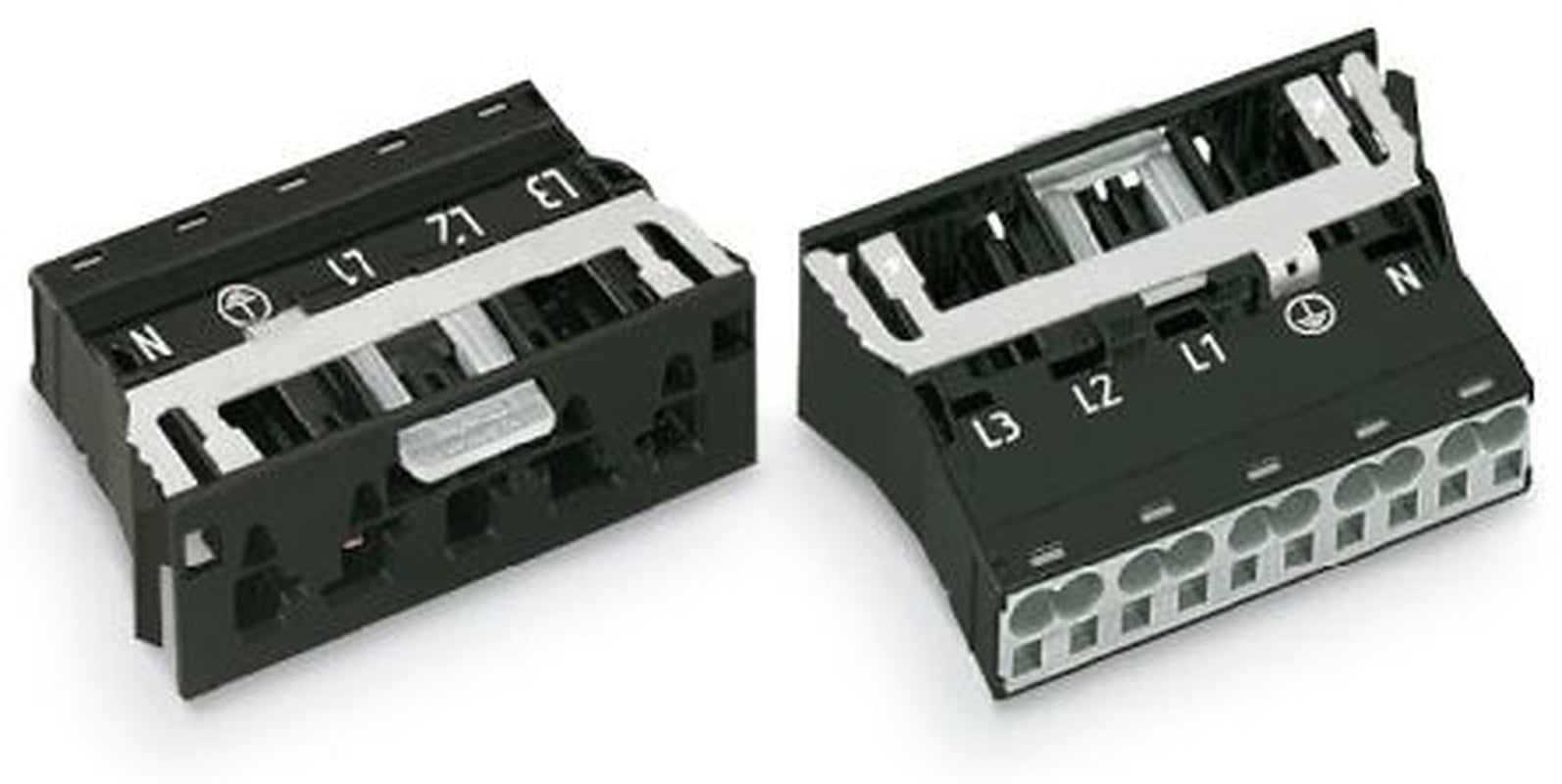 WAGO 770 Series Snap-in Plug Male Cage Clamp, 5-Pole, 25A, 3-Way, IP20