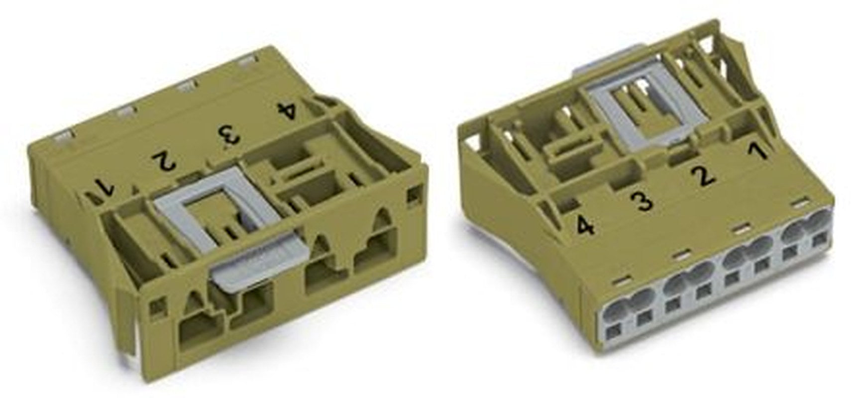 WAGO 770 Series Snap-in Plug Male Cage Clamp, 4-Pole, 25A, 3-Way, IP20